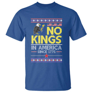 Funny Patriotic Christmas No Kings in America T Shirt Since 1776 Bald Eagle Ugly Sweater TS02 Royal Blue Print Your Wear