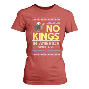 Funny Patriotic Christmas No Kings in America T Shirt For Women Since 1776 Bald Eagle Ugly Sweater TS02 Red Print Your Wear