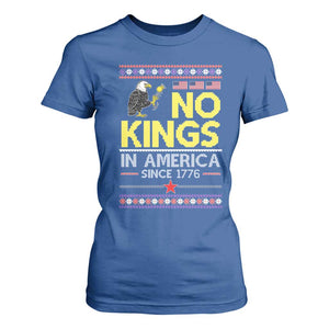 Funny Patriotic Christmas No Kings in America T Shirt For Women Since 1776 Bald Eagle Ugly Sweater TS02 Royal Blue Print Your Wear