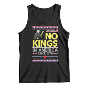 Funny Patriotic Christmas No Kings in America Tank Top Since 1776 Bald Eagle Ugly Sweater TS02 Black Print Your Wear