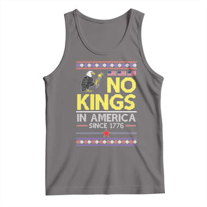 Funny Patriotic Christmas No Kings in America Tank Top Since 1776 Bald Eagle Ugly Sweater TS02 Deep Heather Print Your Wear