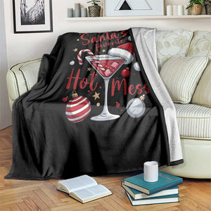 Funny Santa Favorite Hot Mess Throw Blanket Christmas Drinking Cocktail Lover TS02 Print Your Wear