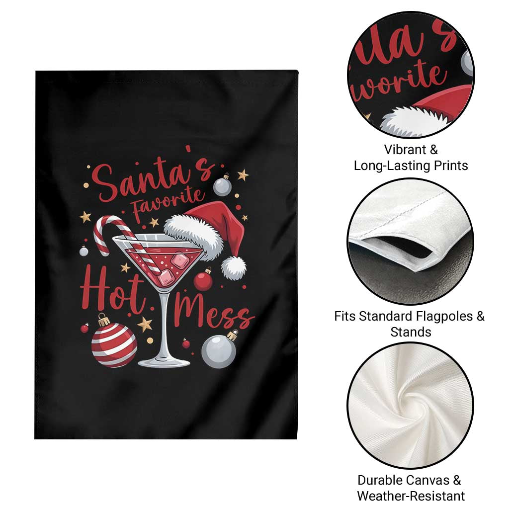 Funny Santa Favorite Hot Mess Garden Flag Christmas Drinking Cocktail Lover TS02 Print Your Wear