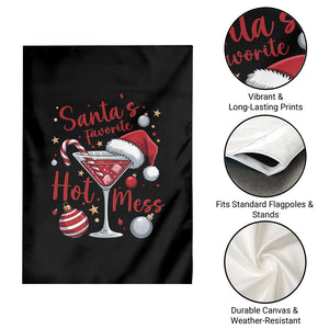 Funny Santa Favorite Hot Mess Garden Flag Christmas Drinking Cocktail Lover TS02 Print Your Wear