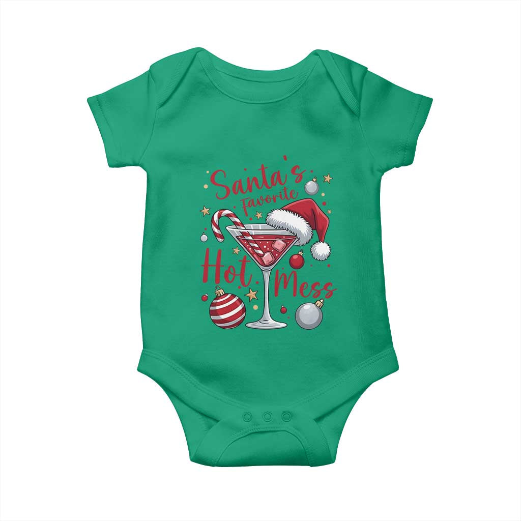 Funny Santa Favorite Hot Mess Baby Onesie Christmas Drinking Cocktail Lover TS02 Irish Green Print Your Wear