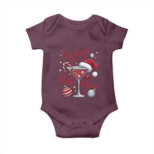 Funny Santa Favorite Hot Mess Baby Onesie Christmas Drinking Cocktail Lover TS02 Maroon Print Your Wear