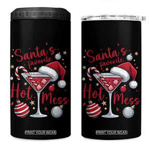 Funny Santa Favorite Hot Mess 4 in 1 Can Cooler Tumbler Christmas Drinking Cocktail Lover TS02 One Size: 16 oz Black Print Your Wear