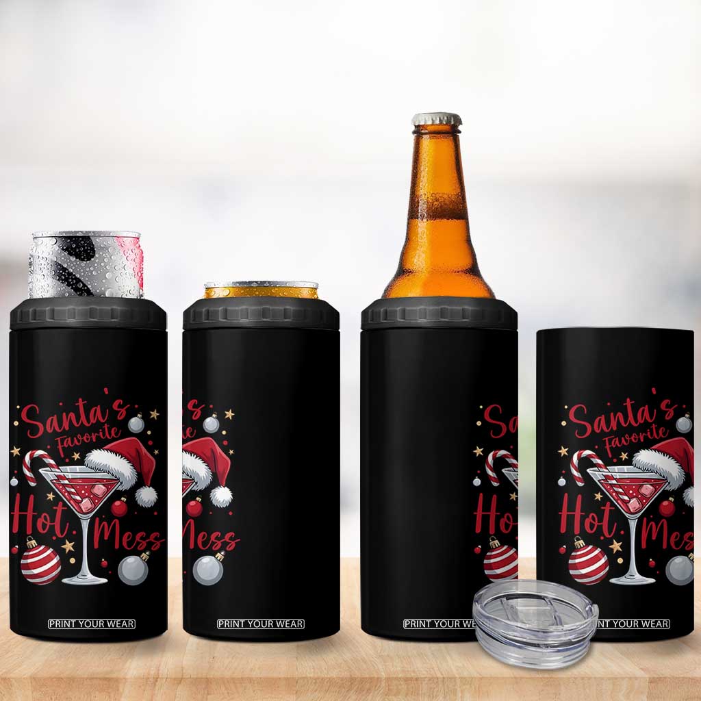 Funny Santa Favorite Hot Mess 4 in 1 Can Cooler Tumbler Christmas Drinking Cocktail Lover TS02 Print Your Wear