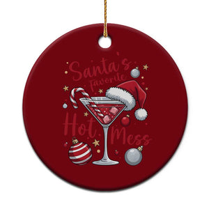 Funny Santa Favorite Hot Mess Ceramic Ornament Christmas Drinking Cocktail Lover TS02 1pc Red Print Your Wear