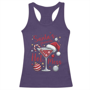 Funny Santa Favorite Hot Mess Racerback Tank Top Christmas Drinking Cocktail Lover TS02 Purple Print Your Wear