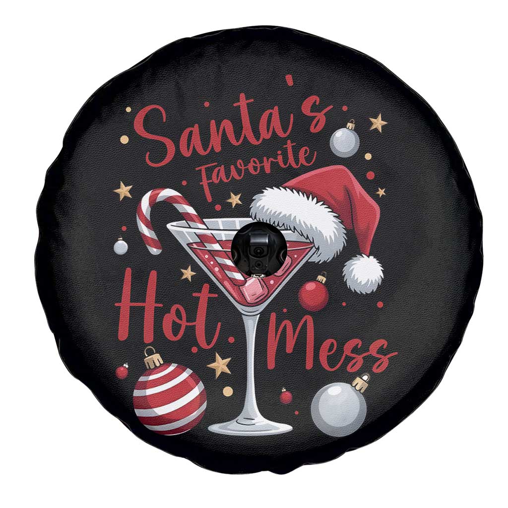 Funny Santa Favorite Hot Mess Spare Tire Cover Christmas Drinking Cocktail Lover TS02 Print Your Wear