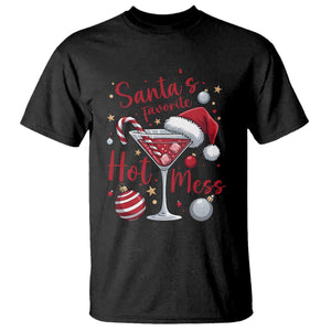Funny Santa Favorite Hot Mess T Shirt Christmas Drinking Cocktail Lover TS02 Black Print Your Wear