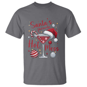 Funny Santa Favorite Hot Mess T Shirt Christmas Drinking Cocktail Lover TS02 Charcoal Print Your Wear