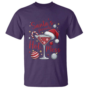 Funny Santa Favorite Hot Mess T Shirt Christmas Drinking Cocktail Lover TS02 Purple Print Your Wear