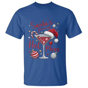 Funny Santa Favorite Hot Mess T Shirt Christmas Drinking Cocktail Lover TS02 Royal Blue Print Your Wear