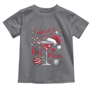 Funny Santa Favorite Hot Mess Toddler T Shirt Christmas Drinking Cocktail Lover TS02 Charcoal Print Your Wear