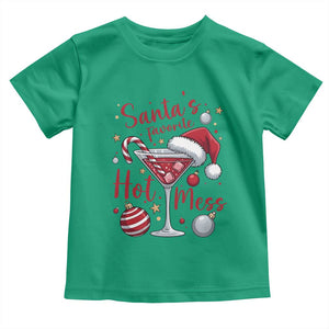 Funny Santa Favorite Hot Mess Toddler T Shirt Christmas Drinking Cocktail Lover TS02 Irish Green Print Your Wear