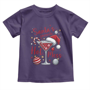 Funny Santa Favorite Hot Mess Toddler T Shirt Christmas Drinking Cocktail Lover TS02 Purple Print Your Wear