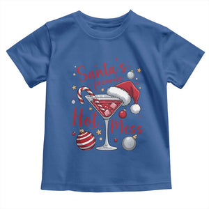 Funny Santa Favorite Hot Mess Toddler T Shirt Christmas Drinking Cocktail Lover TS02 Royal Blue Print Your Wear