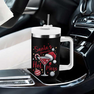 Funny Santa Favorite Hot Mess Tumbler With Handle Christmas Drinking Cocktail Lover TS02 Print Your Wear