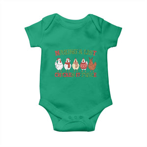 Funny Chicken Christmas Pun Baby Onesie Making a List Chicken It Twice Cute Holiday Farm Animal TS02 Irish Green Print Your Wear