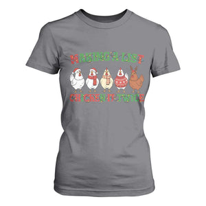 Funny Chicken Christmas Pun T Shirt For Women Making a List Chicken It Twice Cute Holiday Farm Animal TS02 Charcoal Print Your Wear