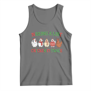 Funny Chicken Christmas Pun Tank Top Making a List Chicken It Twice Cute Holiday Farm Animal TS02 Black Heather Print Your Wear