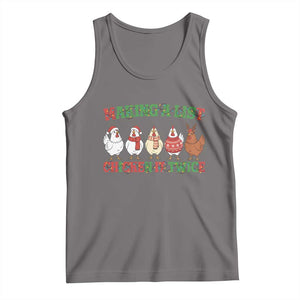 Funny Chicken Christmas Pun Tank Top Making a List Chicken It Twice Cute Holiday Farm Animal TS02 Deep Heather Print Your Wear