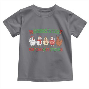 Funny Chicken Christmas Pun Toddler T Shirt Making a List Chicken It Twice Cute Holiday Farm Animal TS02 Charcoal Print Your Wear