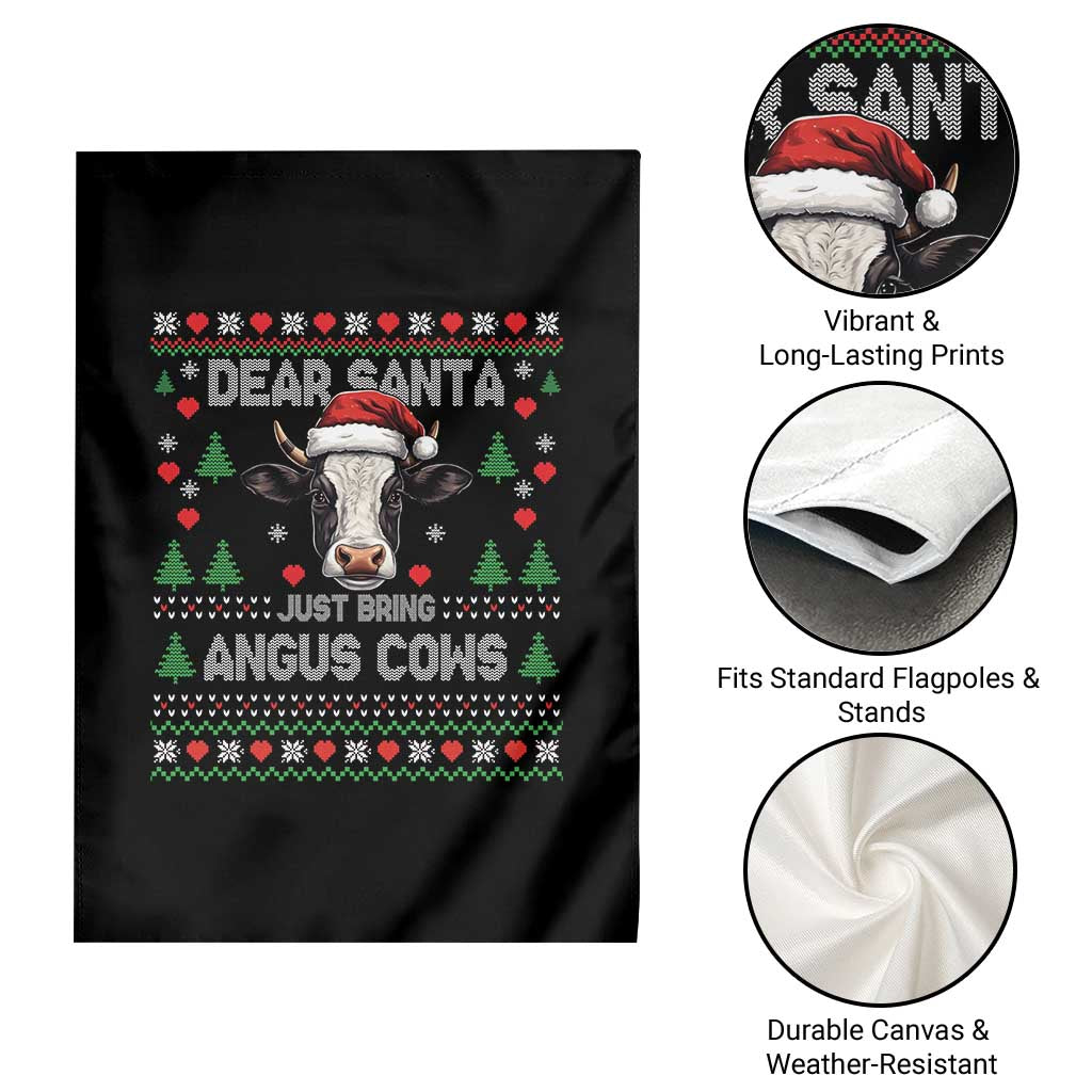 Dear Santa Angus Cow Christmas Garden Flag Funny Farm Cow Lover Holiday Farm Ugly Sweater TS02 Print Your Wear
