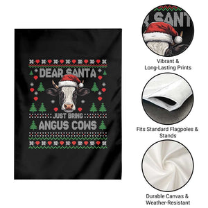 Dear Santa Angus Cow Christmas Garden Flag Funny Farm Cow Lover Holiday Farm Ugly Sweater TS02 Print Your Wear