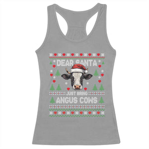 Dear Santa Angus Cow Christmas Racerback Tank Top Funny Farm Cow Lover Holiday Farm Ugly Sweater TS02 Sport Gray Print Your Wear