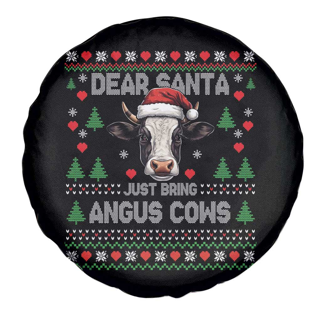 Dear Santa Angus Cow Christmas Spare Tire Cover Funny Farm Cow Lover Holiday Farm Ugly Sweater TS02 Print Your Wear