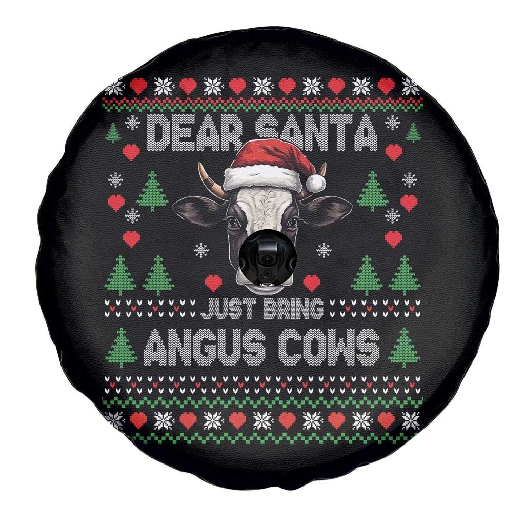 Dear Santa Angus Cow Christmas Spare Tire Cover Funny Farm Cow Lover Holiday Farm Ugly Sweater TS02 Print Your Wear