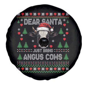Dear Santa Angus Cow Christmas Spare Tire Cover Funny Farm Cow Lover Holiday Farm Ugly Sweater TS02 Print Your Wear