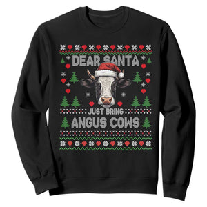 Dear Santa Angus Cow Christmas Sweatshirt Funny Farm Cow Lover Holiday Farm Ugly Sweater TS02 Black Print Your Wear