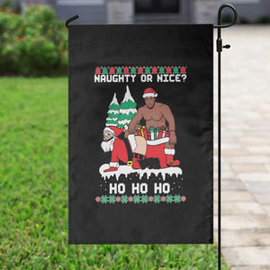 Funny Santa and Diddy Christmas Garden Flag Naughty or Nice Ho Ho Ho Adult Humor Holiday TS02 Print Your Wear