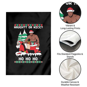 Funny Santa and Diddy Christmas Garden Flag Naughty or Nice Ho Ho Ho Adult Humor Holiday TS02 Print Your Wear