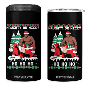 Funny Santa and Diddy Christmas 4 in 1 Can Cooler Tumbler Naughty or Nice Ho Ho Ho Adult Humor Holiday TS02 One Size: 16 oz Black Print Your Wear