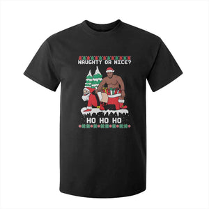 Funny Santa and Diddy Christmas T Shirt For Kid Naughty or Nice Ho Ho Ho Adult Humor Holiday TS02 Black Print Your Wear
