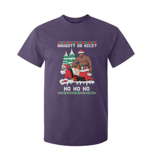 Funny Santa and Diddy Christmas T Shirt For Kid Naughty or Nice Ho Ho Ho Adult Humor Holiday TS02 Purple Print Your Wear