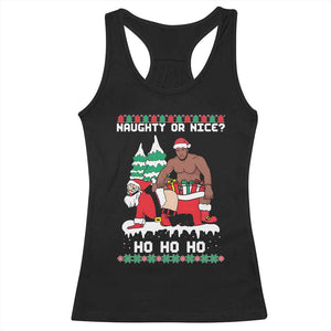 Funny Santa and Diddy Christmas Racerback Tank Top Naughty or Nice Ho Ho Ho Adult Humor Holiday TS02 Black Print Your Wear