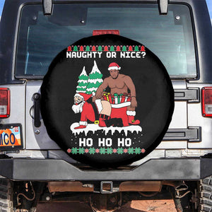 Funny Santa and Diddy Christmas Spare Tire Cover Naughty or Nice Ho Ho Ho Adult Humor Holiday TS02 No hole Black Print Your Wear