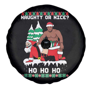 Funny Santa and Diddy Christmas Spare Tire Cover Naughty or Nice Ho Ho Ho Adult Humor Holiday TS02 Print Your Wear