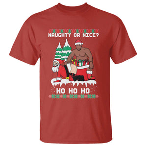 Funny Santa and Diddy Christmas T Shirt Naughty or Nice Ho Ho Ho Adult Humor Holiday TS02 Red Print Your Wear