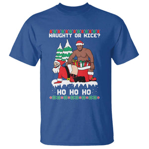 Funny Santa and Diddy Christmas T Shirt Naughty or Nice Ho Ho Ho Adult Humor Holiday TS02 Royal Blue Print Your Wear