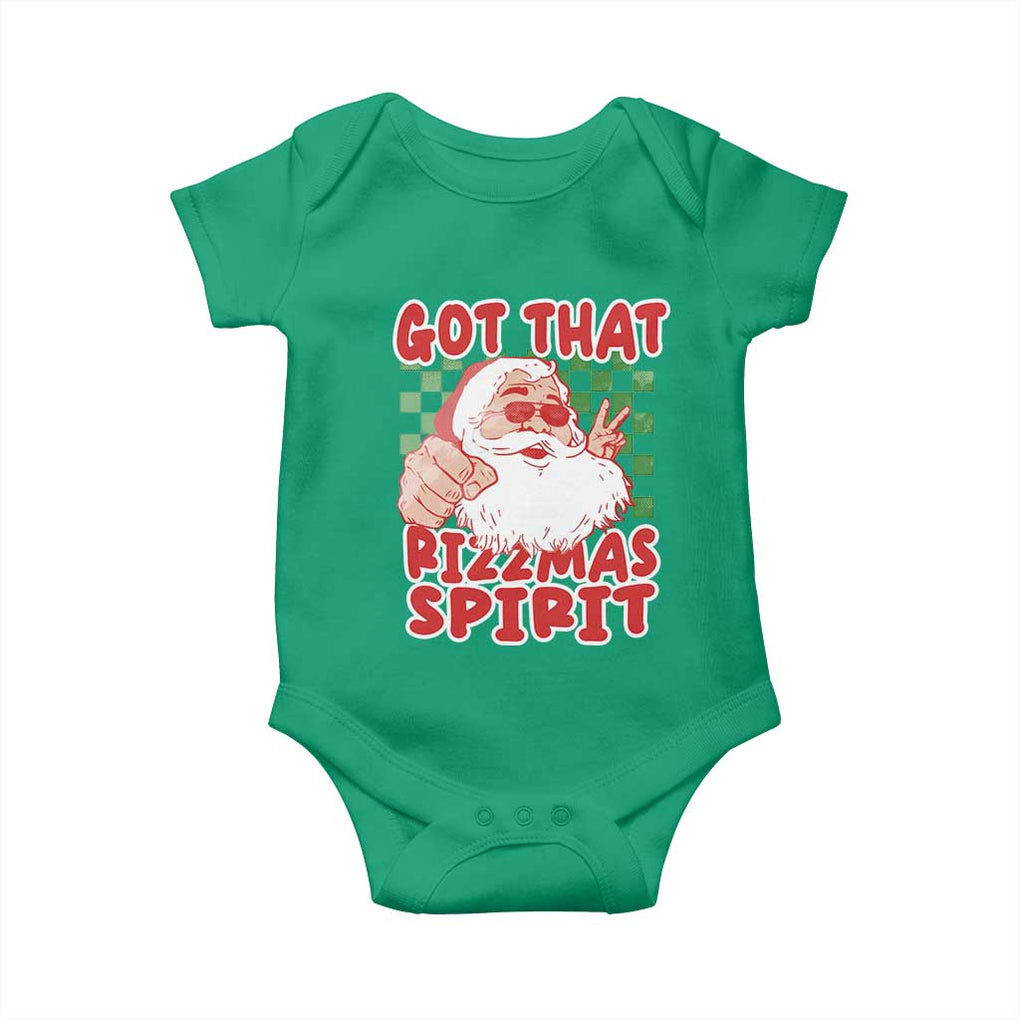 Funny Santa Rizz Christmas Baby Onesie Got That Rizzmas Spirit Retro Groovy TS02 Irish Green Print Your Wear