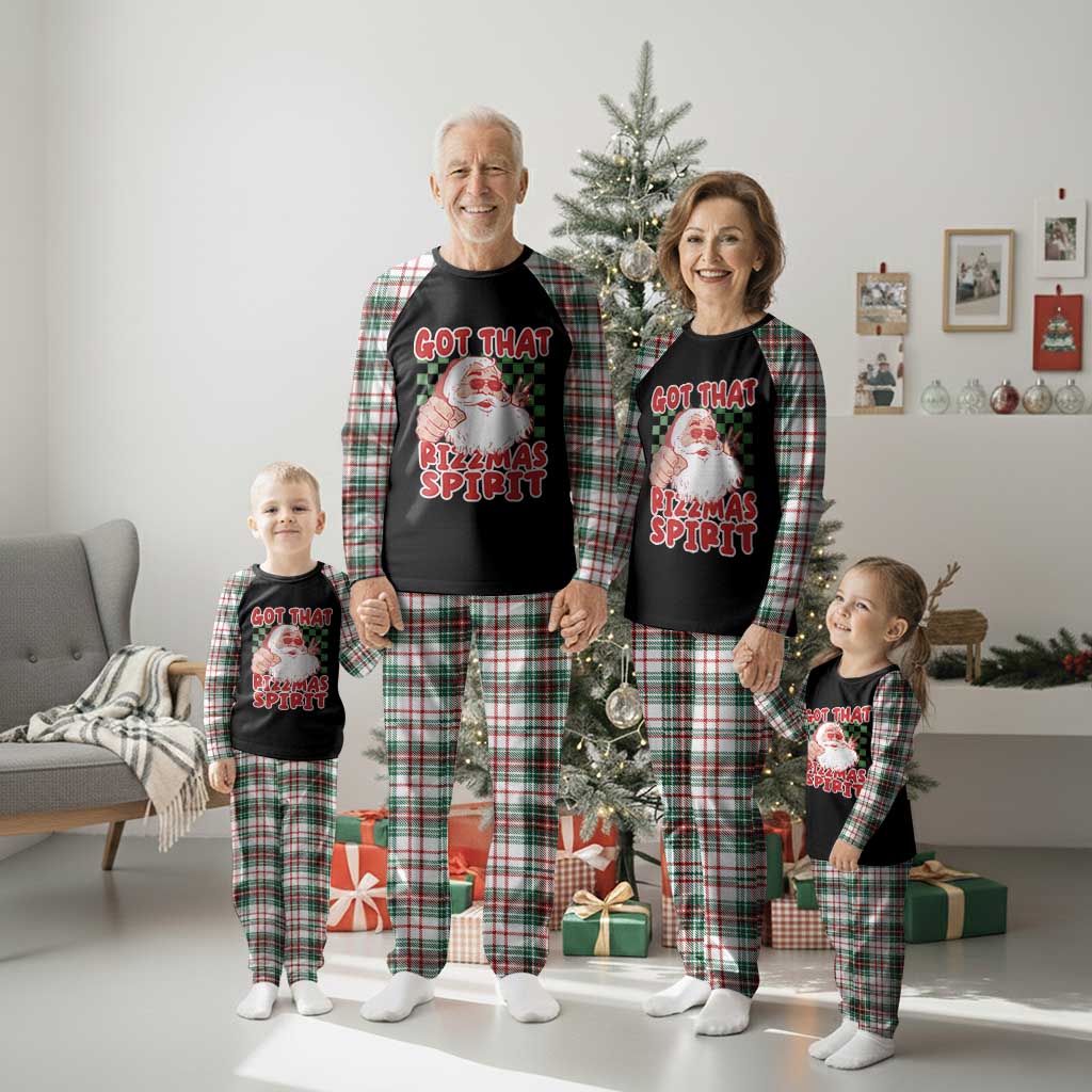 Funny Santa Rizz Christmas Plaid Pajama Set Got That Rizzmas Spirit Retro Groovy TS02 Christmas Plaid Print Your Wear