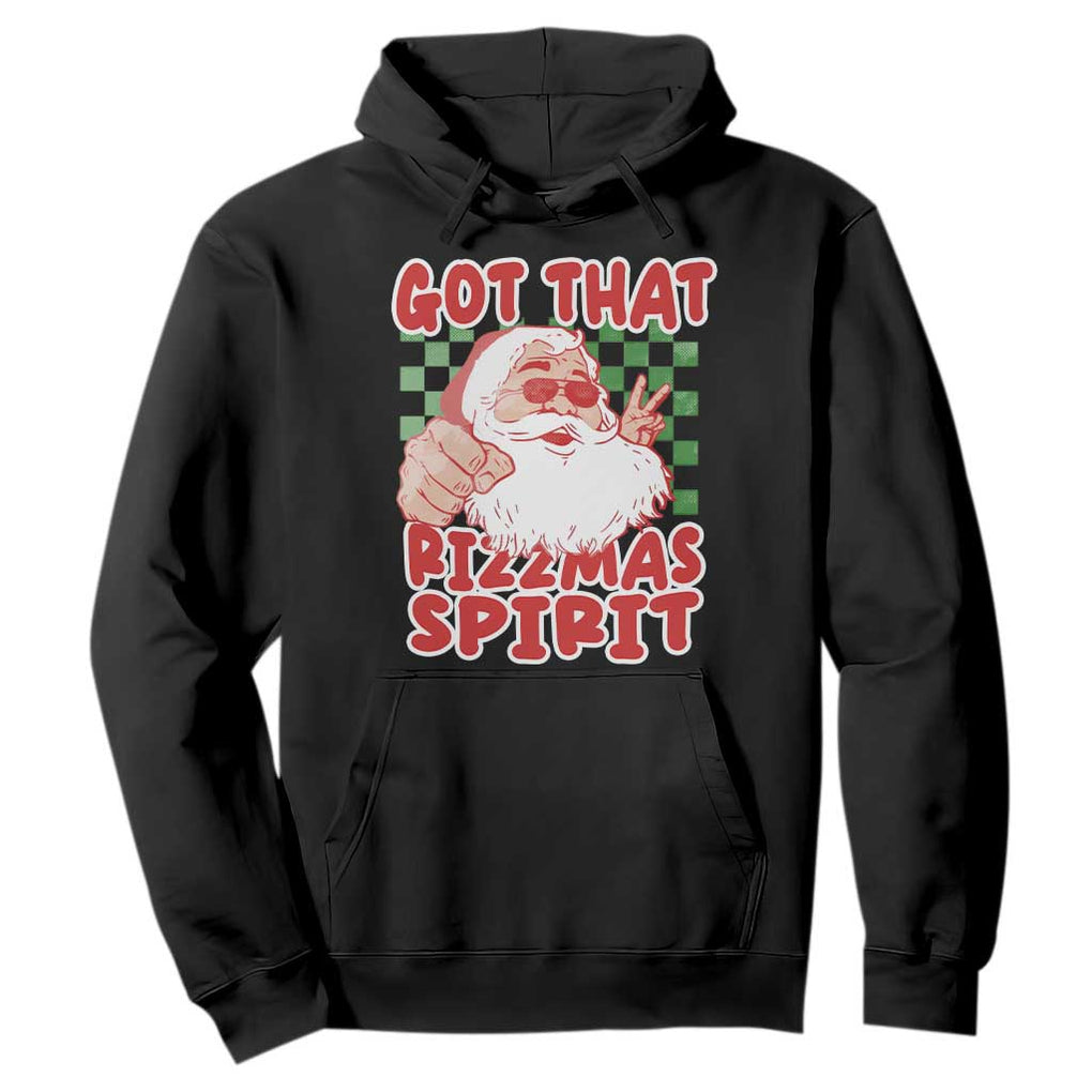 Funny Santa Rizz Christmas Hoodie Got That Rizzmas Spirit Retro Groovy TS02 Black Print Your Wear
