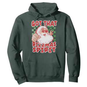 Funny Santa Rizz Christmas Hoodie Got That Rizzmas Spirit Retro Groovy TS02 Dark Forest Green Print Your Wear